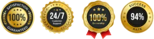 A golden seal representing certification and excellence for your business.