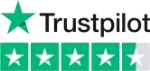 Trustpilot logo featuring five stars, symbolizing high customer satisfaction and positive reviews.