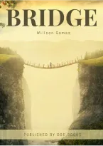Cover of Bridge by Milan Gomes featuring abstract art and bold typography.