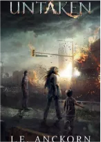 Cover of Untaken featuring two people walking in the background against a scenic backdrop.